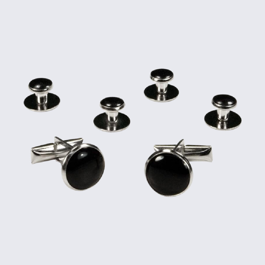Classic Fit Tuxedo Package - Black Tuxedo Notch Lapel Set with Shirt, Vest, and Cufflink Set - Wedding - Prom
