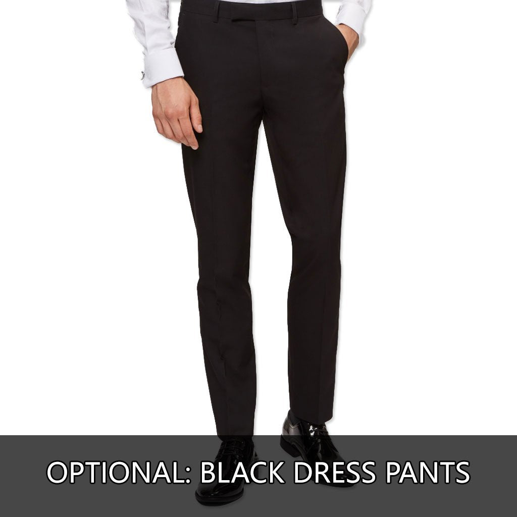 [DISCOUNTED] Navy Tuxedo Jacket with Fancy Velvet Feel Pattern Slim Fit - Limited Sizes